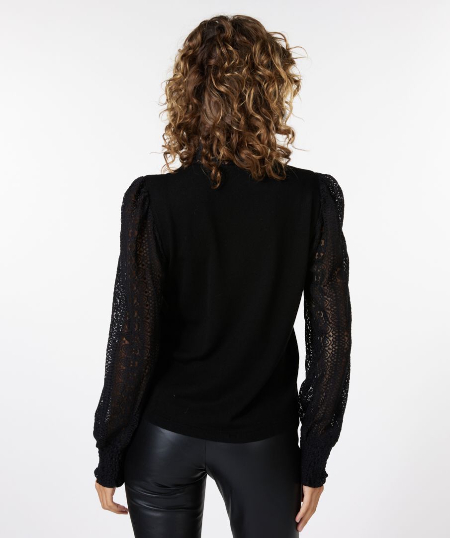 Esqualo Sweater Lace Sleeve V-neck