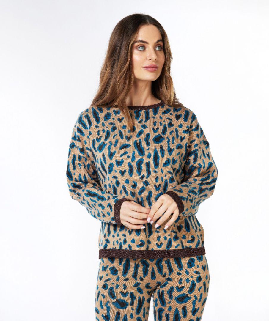 Esqualo Sweater Leopard Jacquard