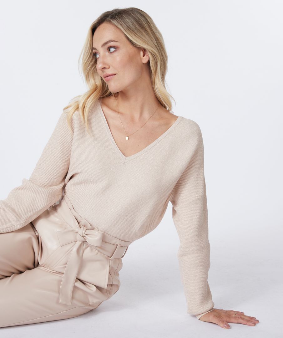 Esqualo Sweater Lurex Bat Sleeve