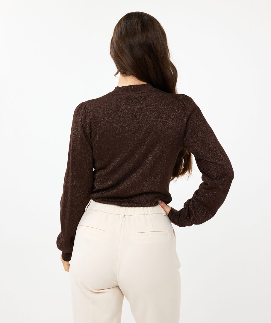 Esqualo Sweater Mix Rib V-detail Lurex