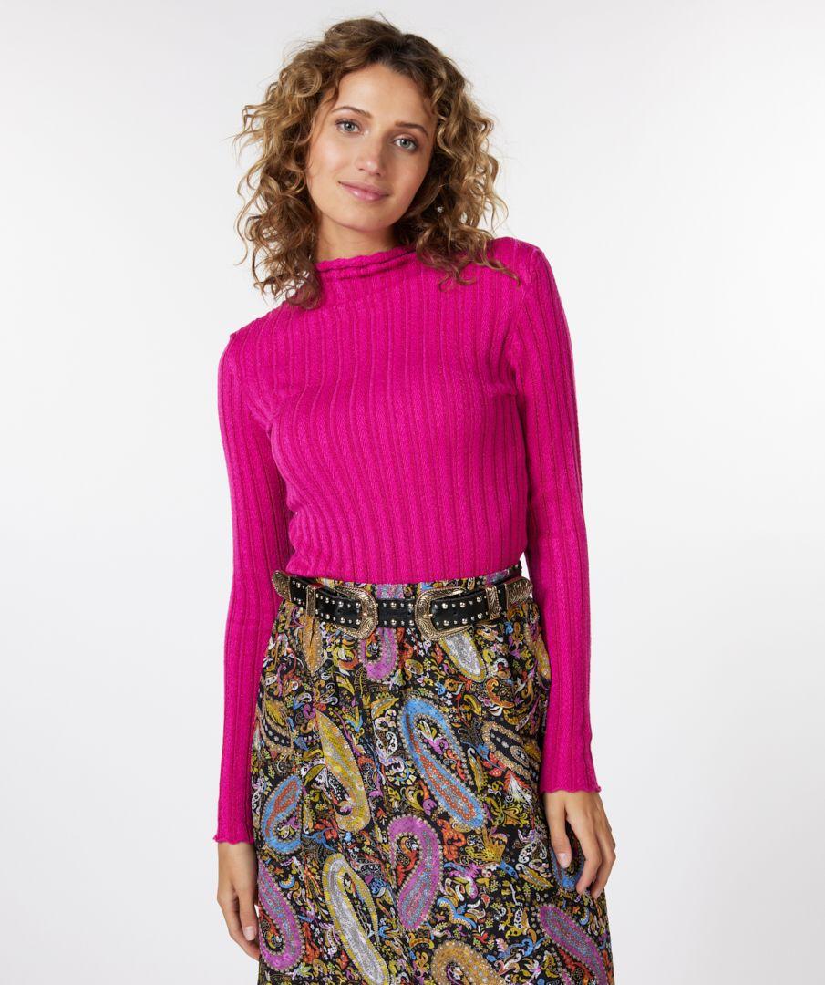 Esqualo Sweater Mock Neck Metallic Yarn