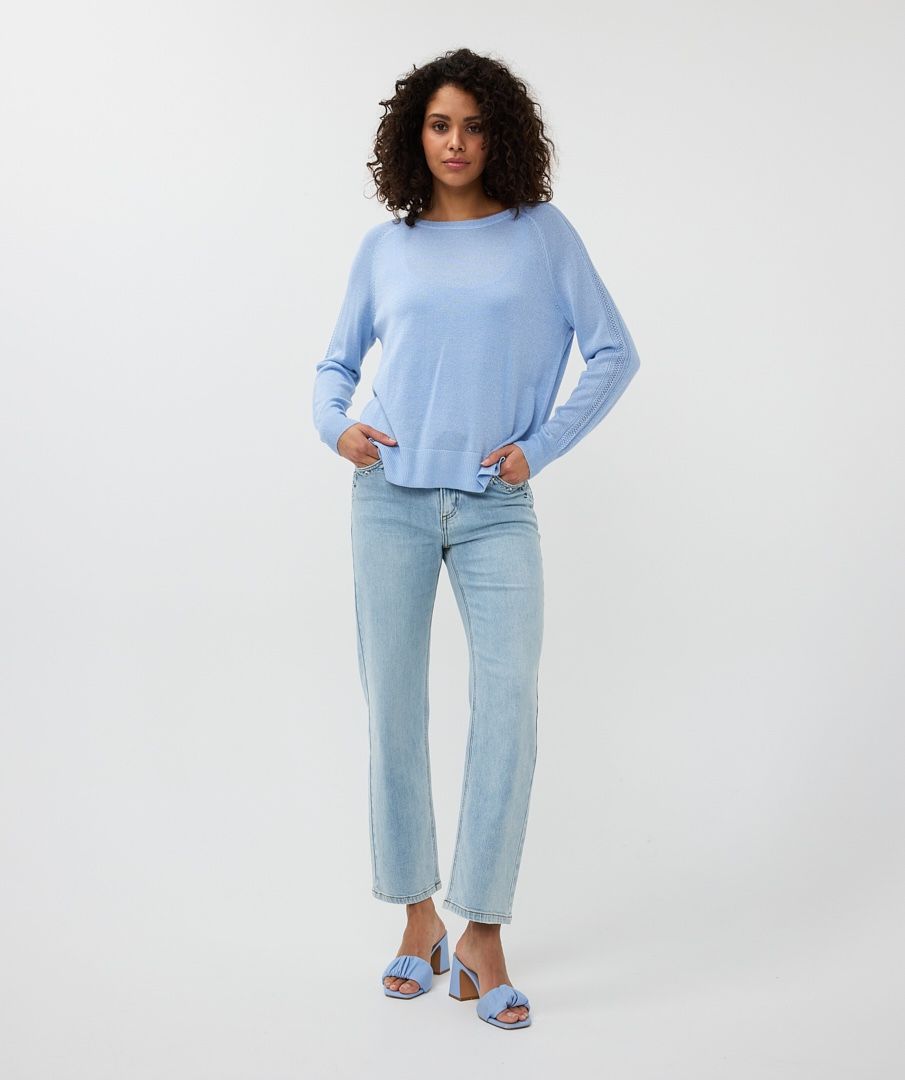Esqualo Sweater Raglan Pointelle Lurex