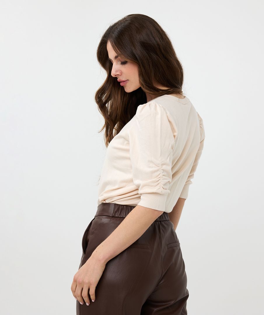 Esqualo Sweater Short Puff Slve Basic Knit