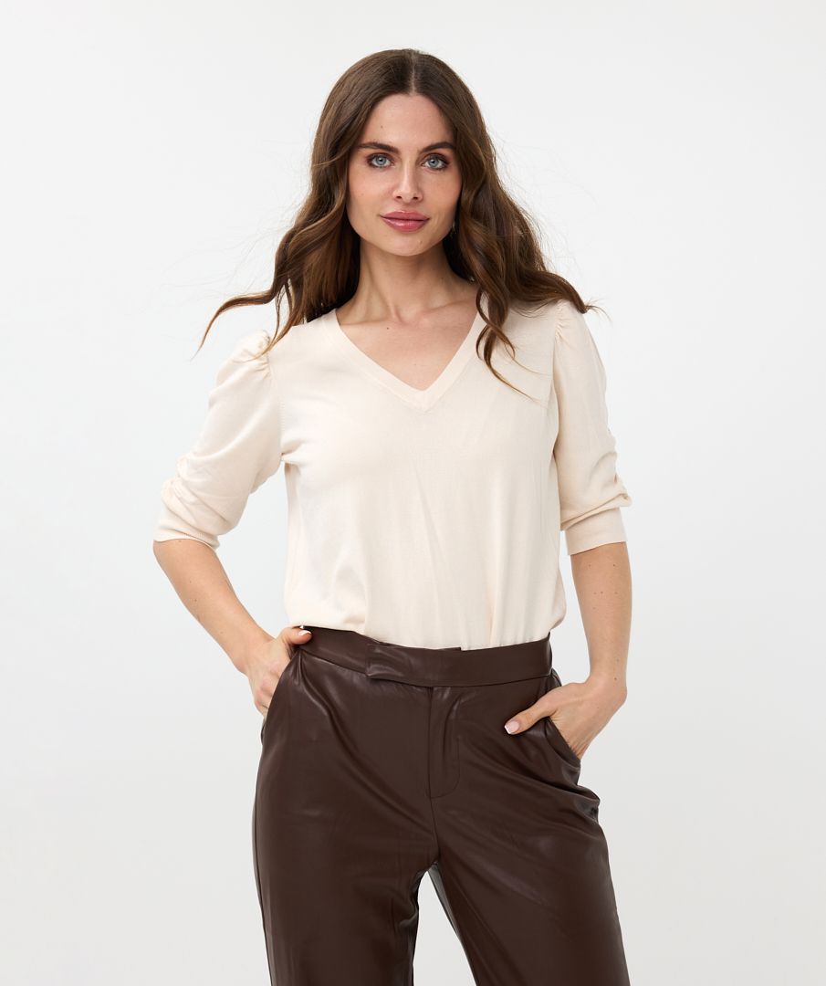 Esqualo Sweater Short Puff Slve Basic Knit