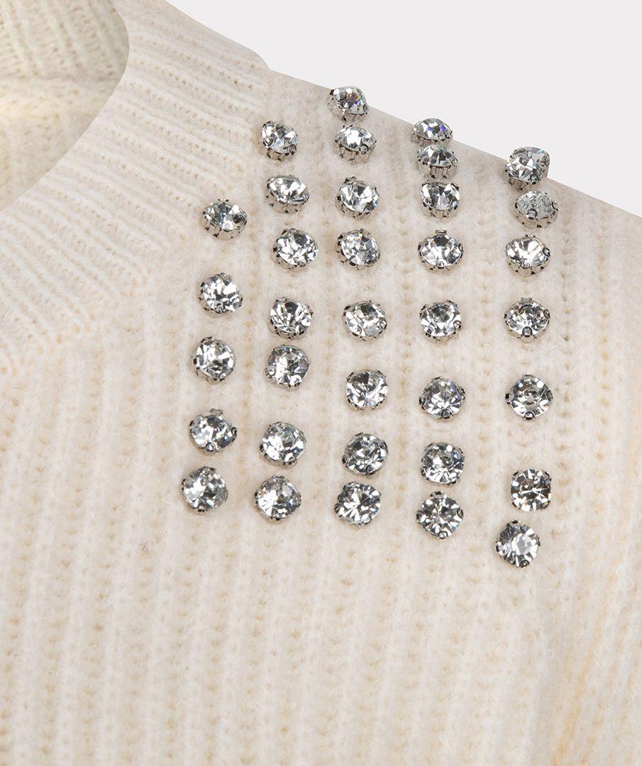 Esqualo Sweater Shoulder Pearls