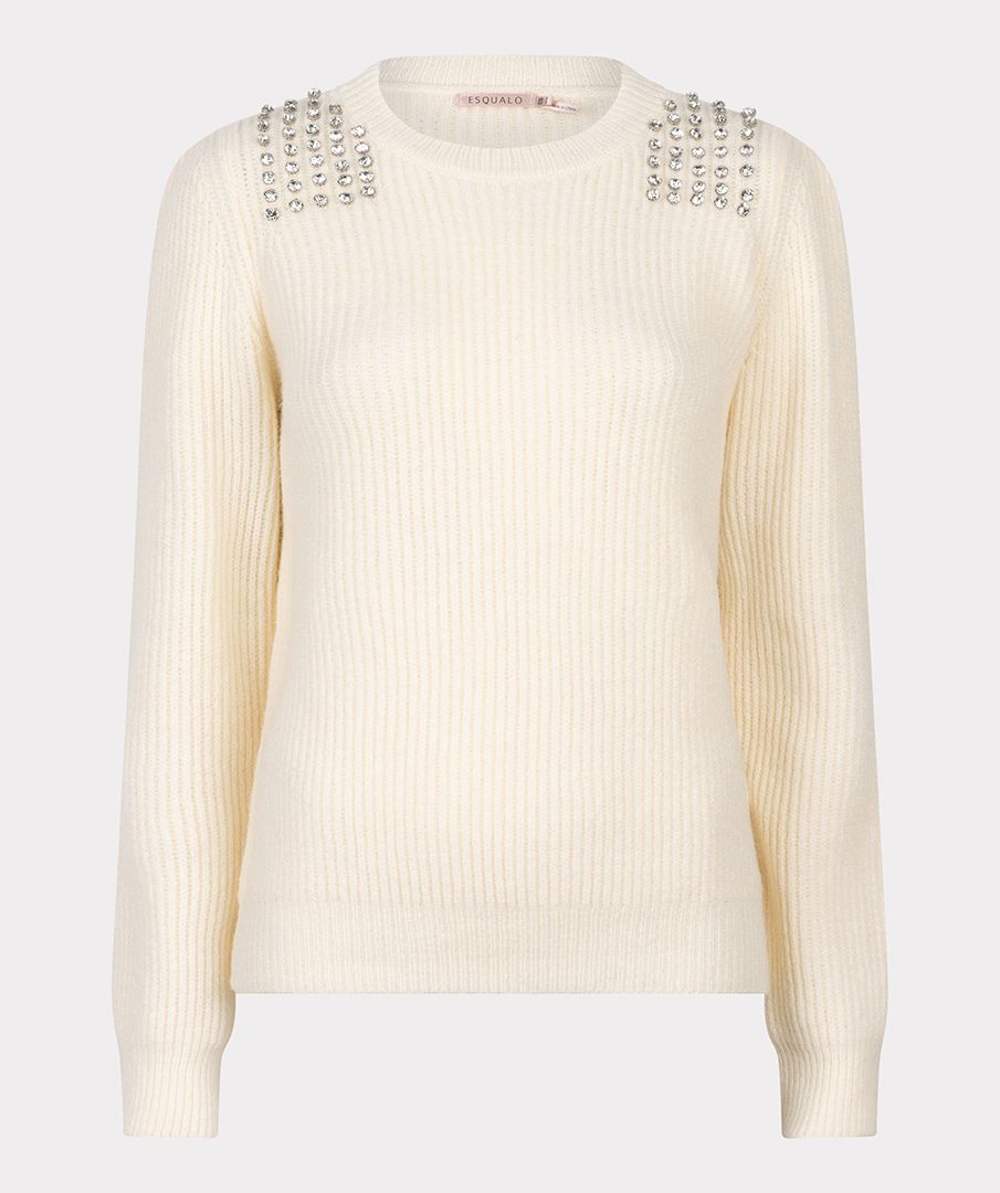 esqualo Sweater shoulder pearls