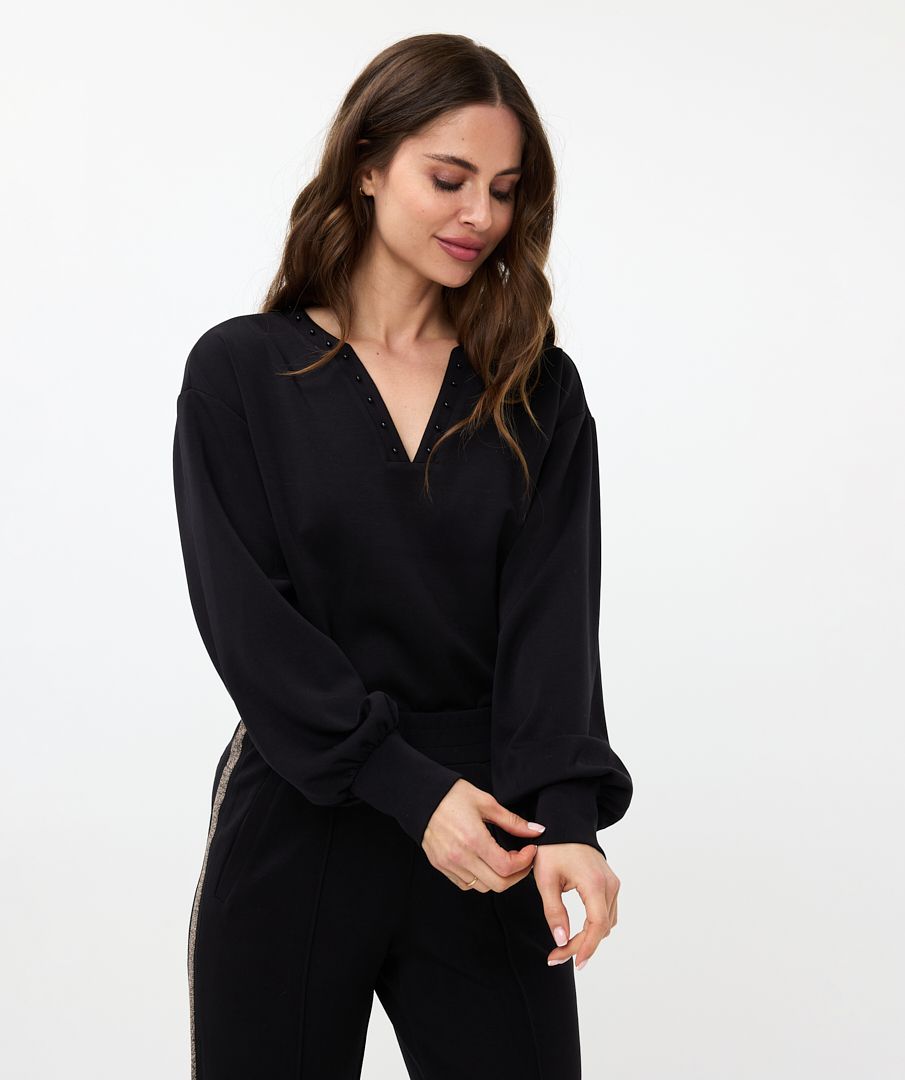 Esqualo Sweater “V” Studs Modal