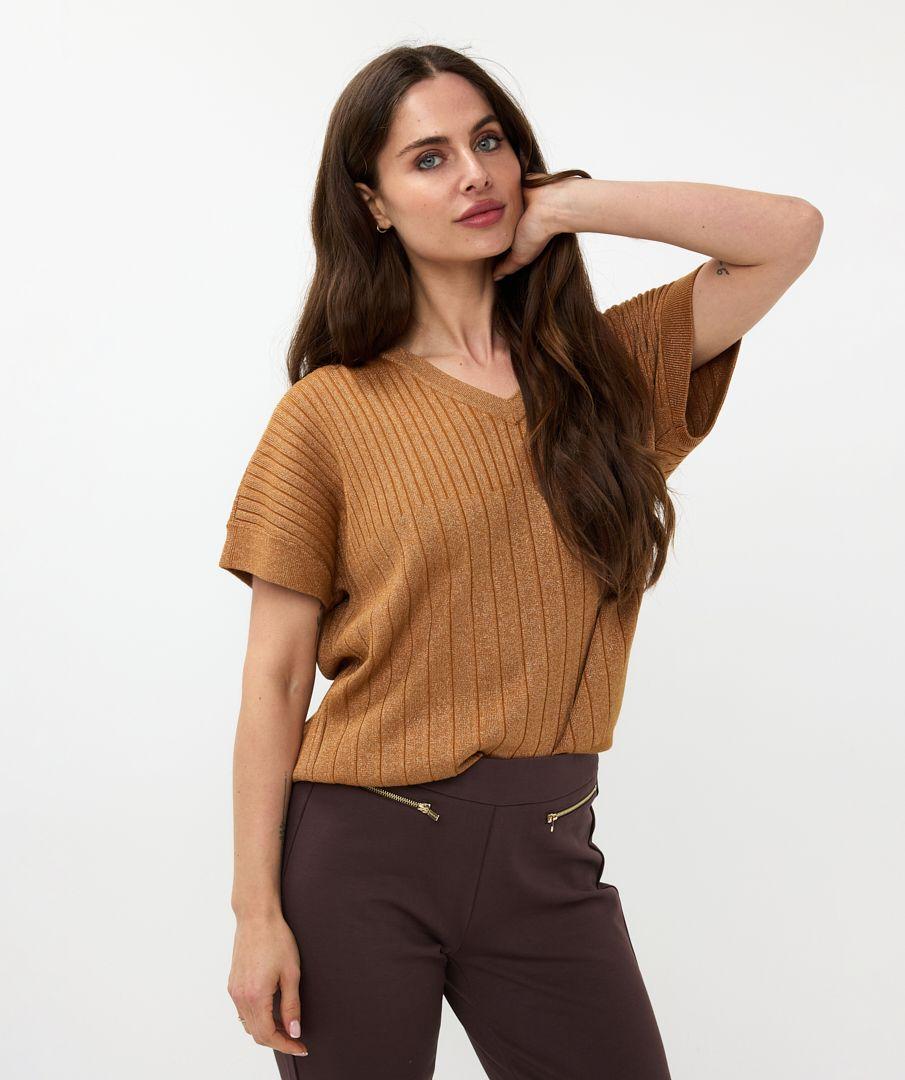 Esqualo Sweater Wide V-neck Lurex