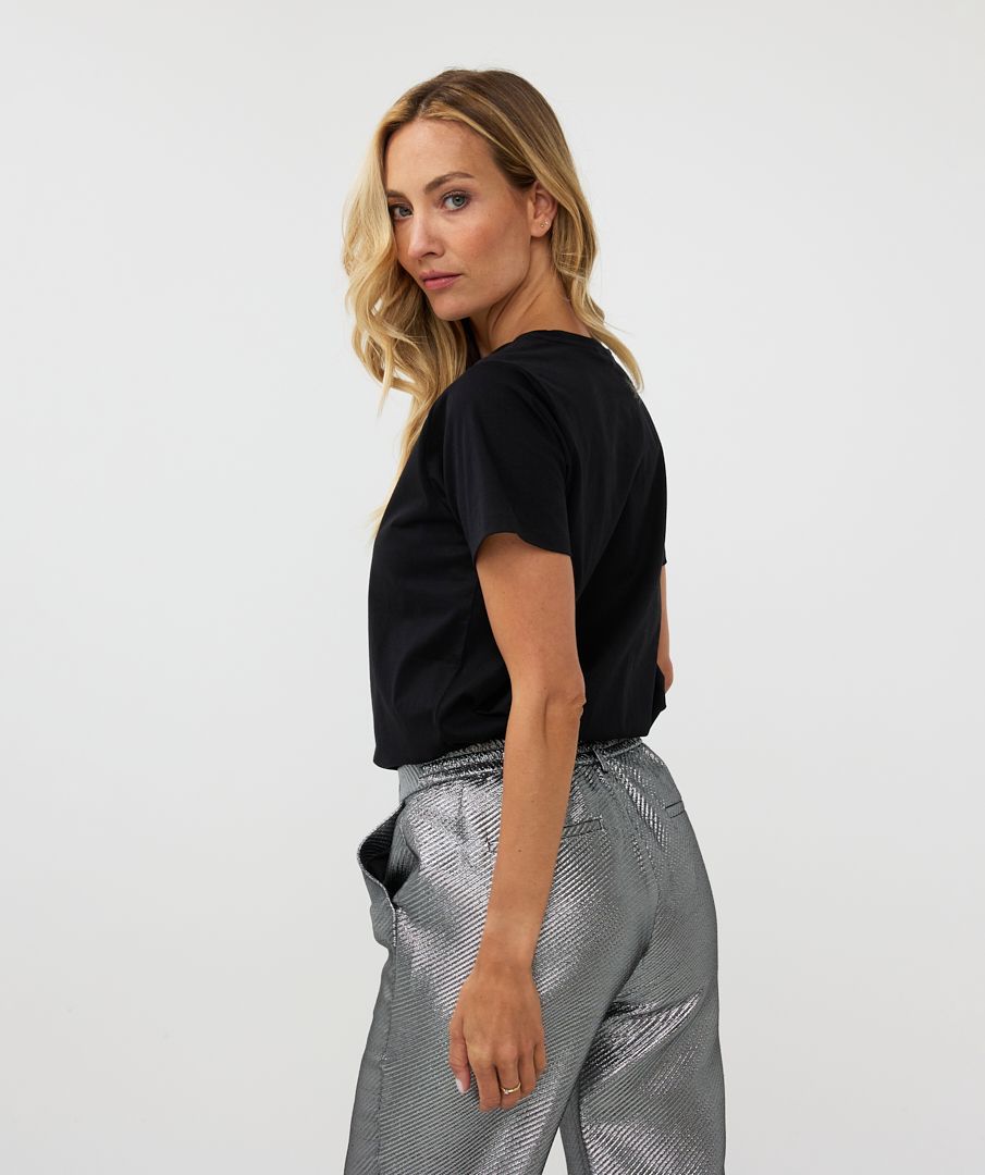 Esqualo T-shirt Flower Rhinestones