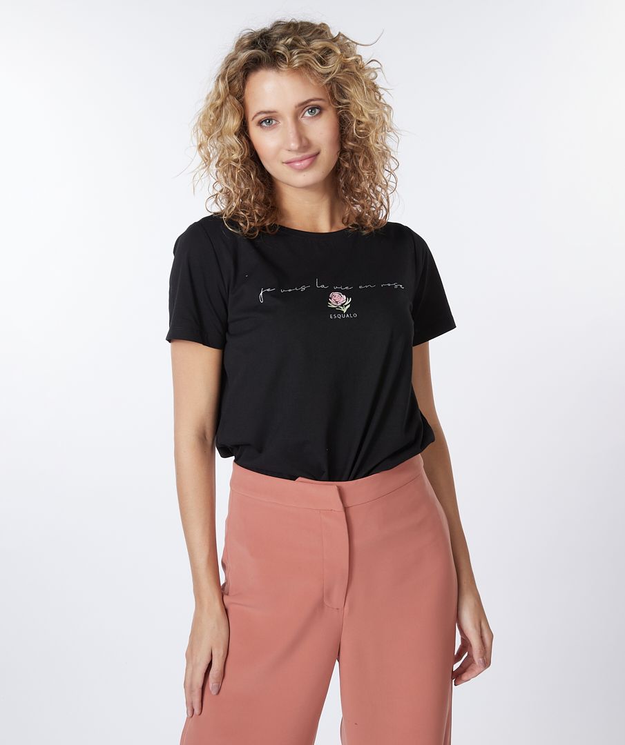 esqualo T-shirt foil "La vie en Rose"
