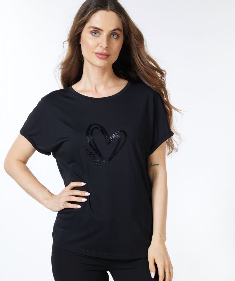 esqualo T-shirt modal turn up slve