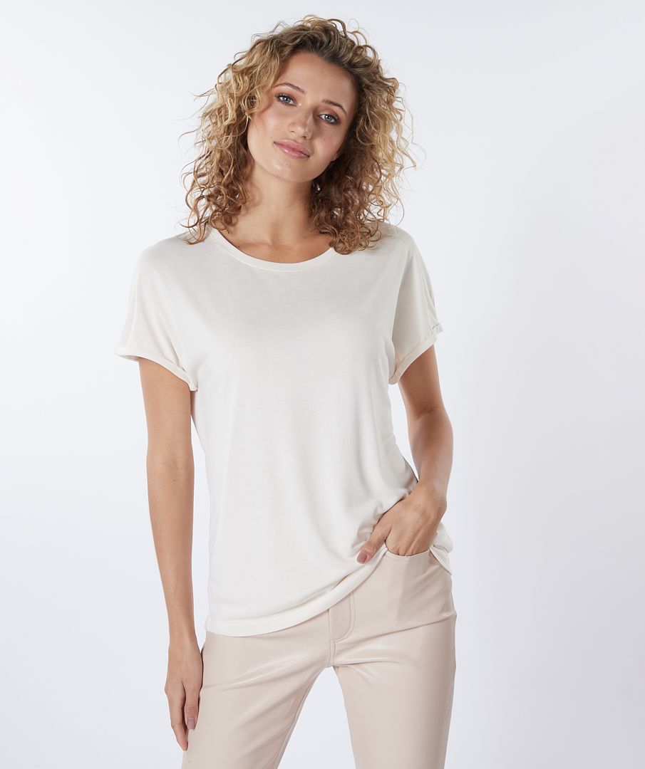 esqualo T-shirt turn up sleeve