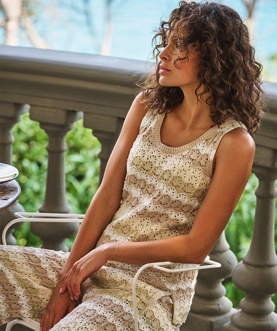 esqualo Top ajour stripe knit