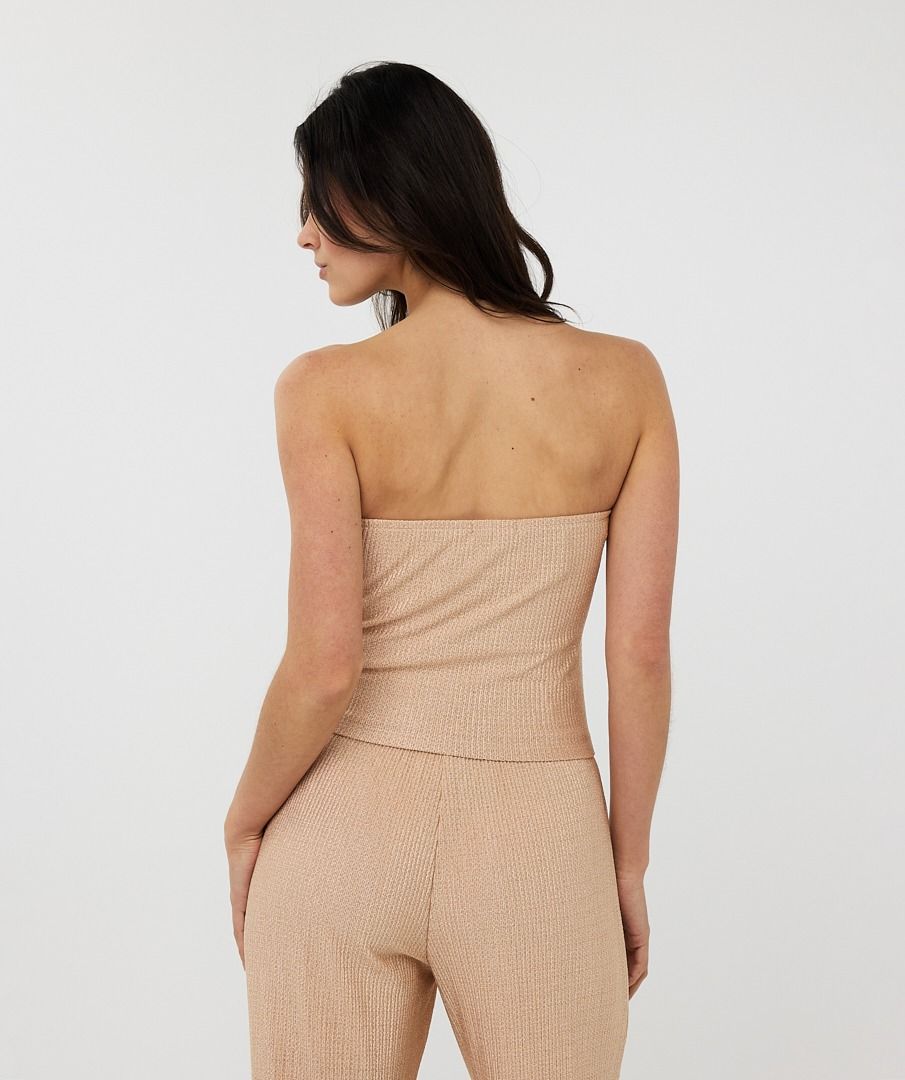 Esqualo Top Bandeau Plisse Glitter