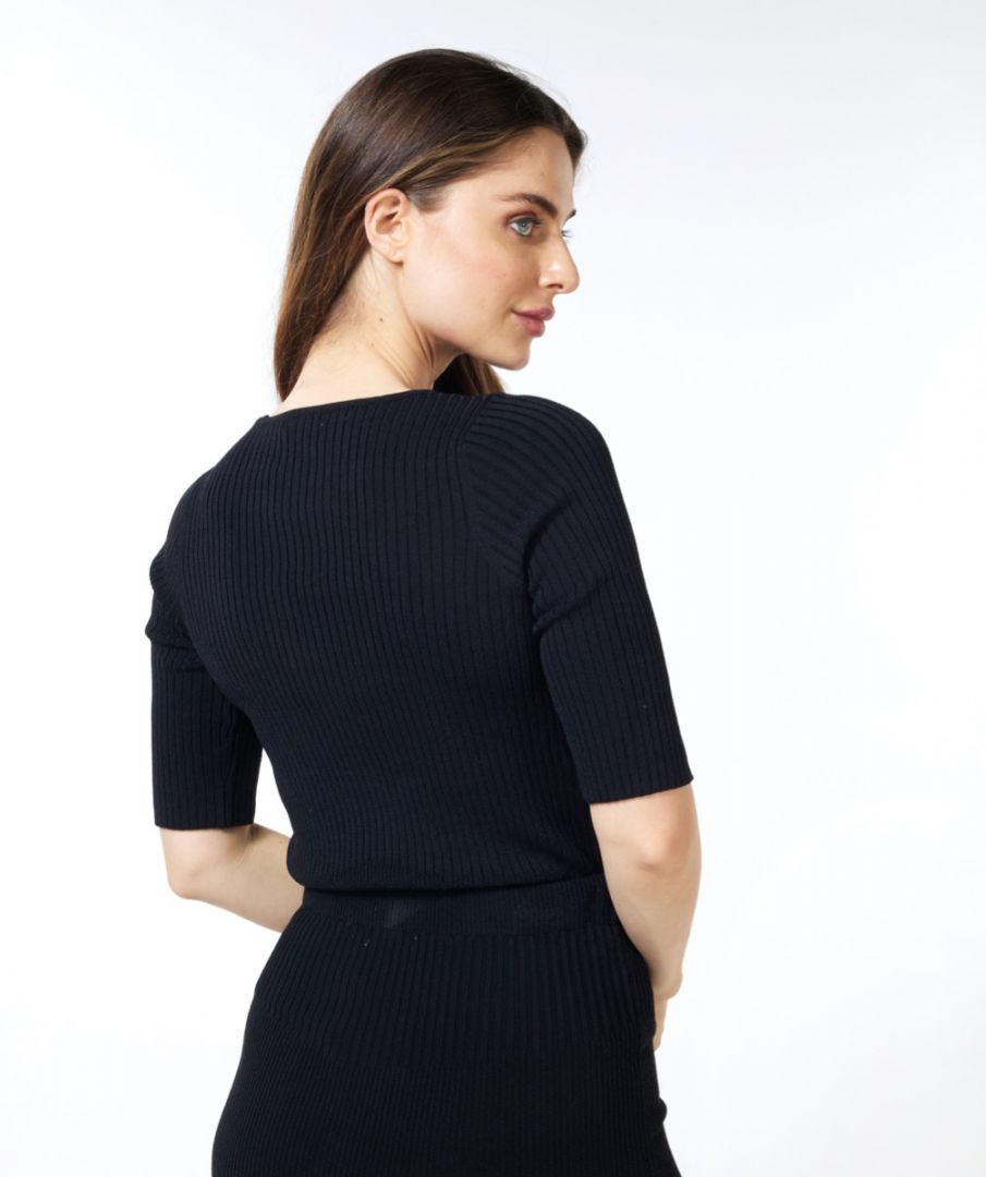 Esqualo Top Knitted Mixed Rib