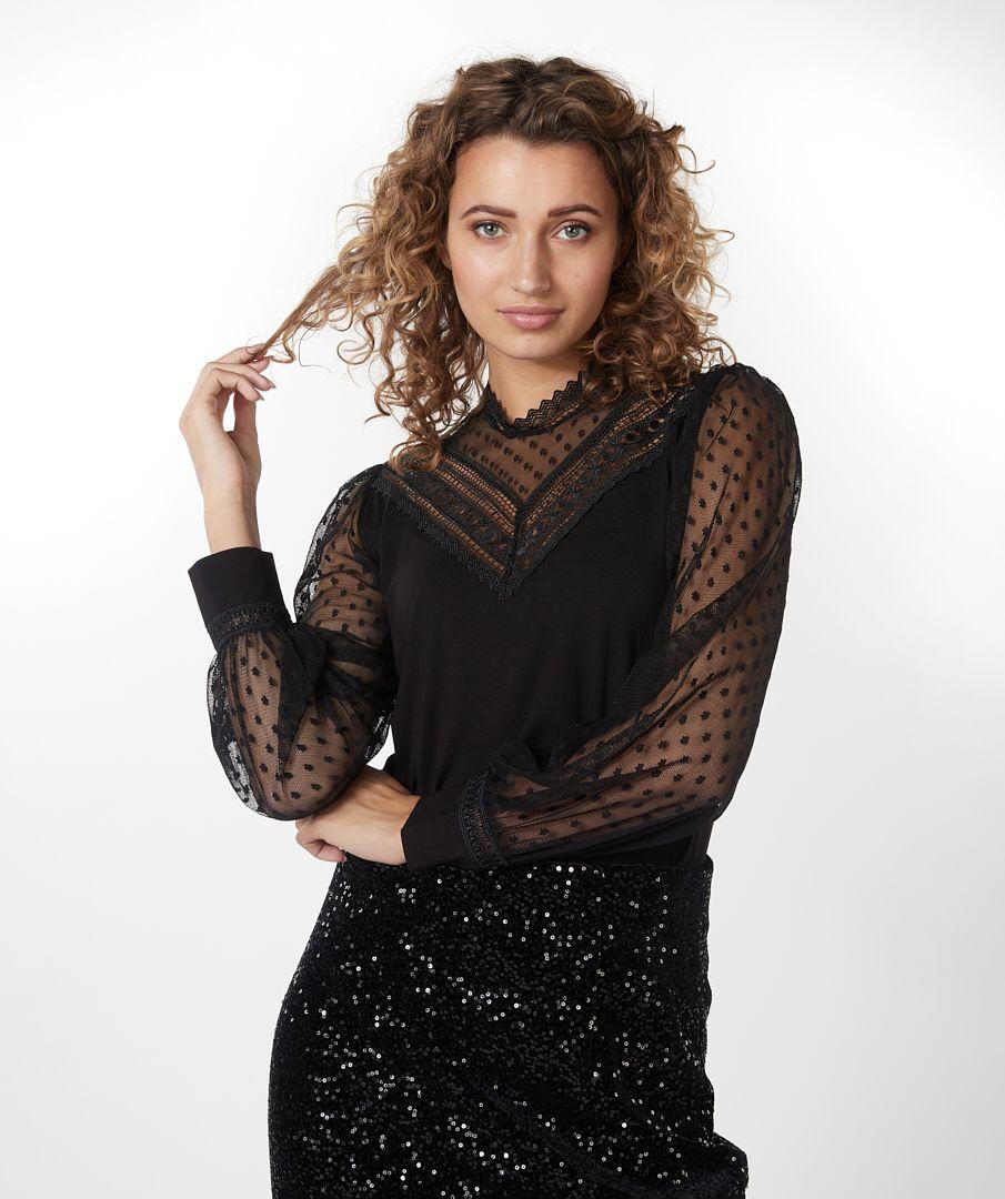 Esqualo Top Mesh V-neck