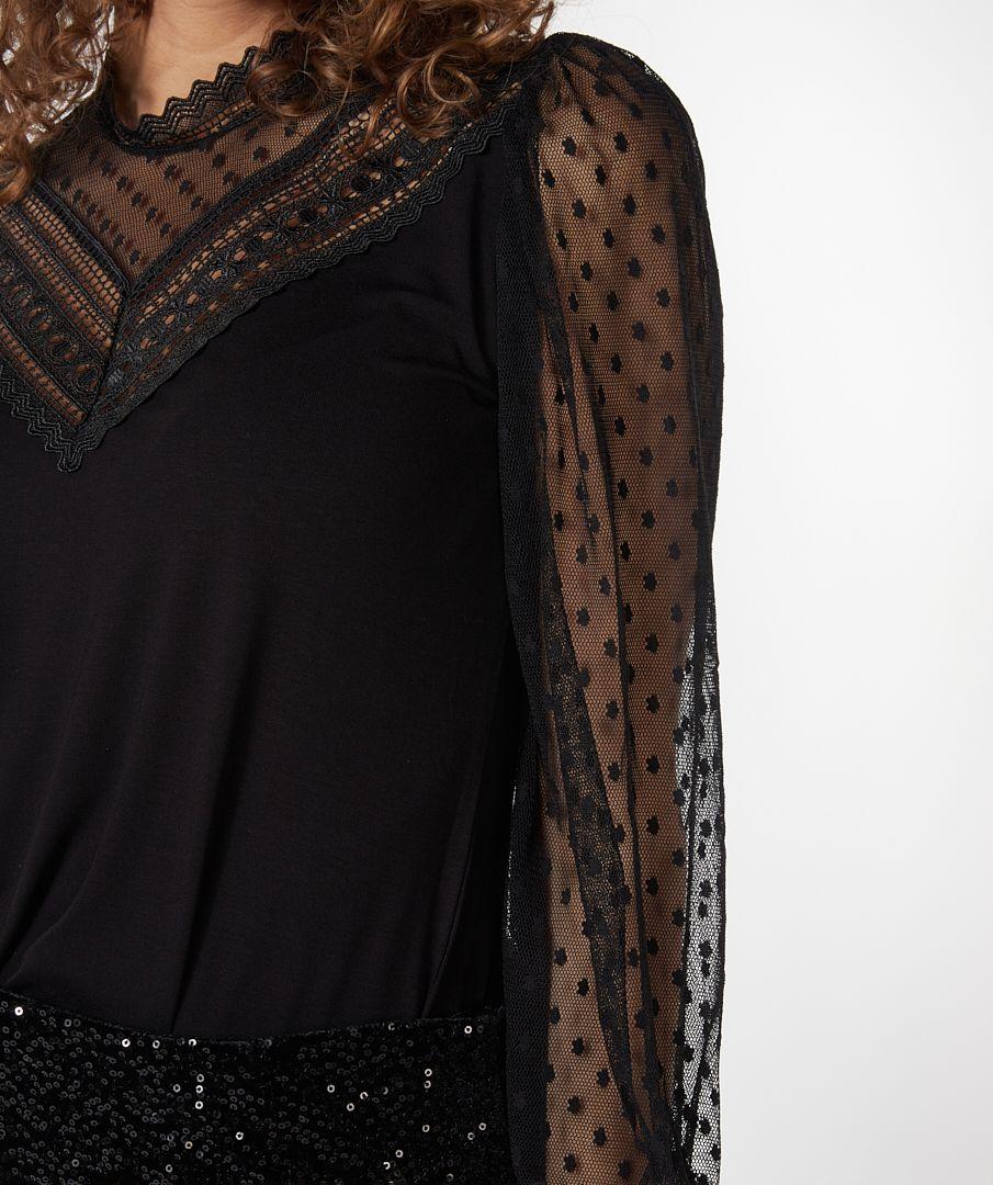 Esqualo Top Mesh V-neck