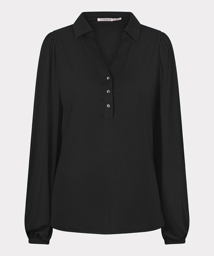 esqualo Top modal V-neck button