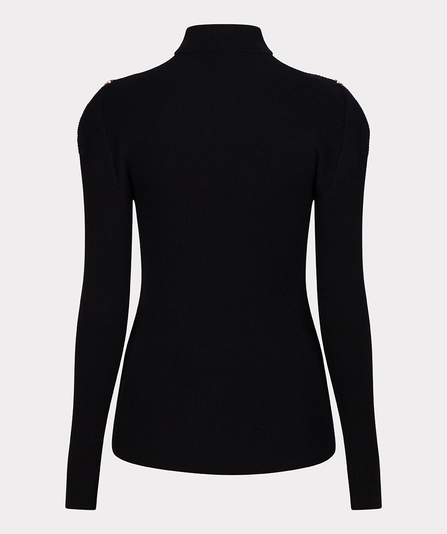 Esqualo Top Rib Slv/lss Buttons Col