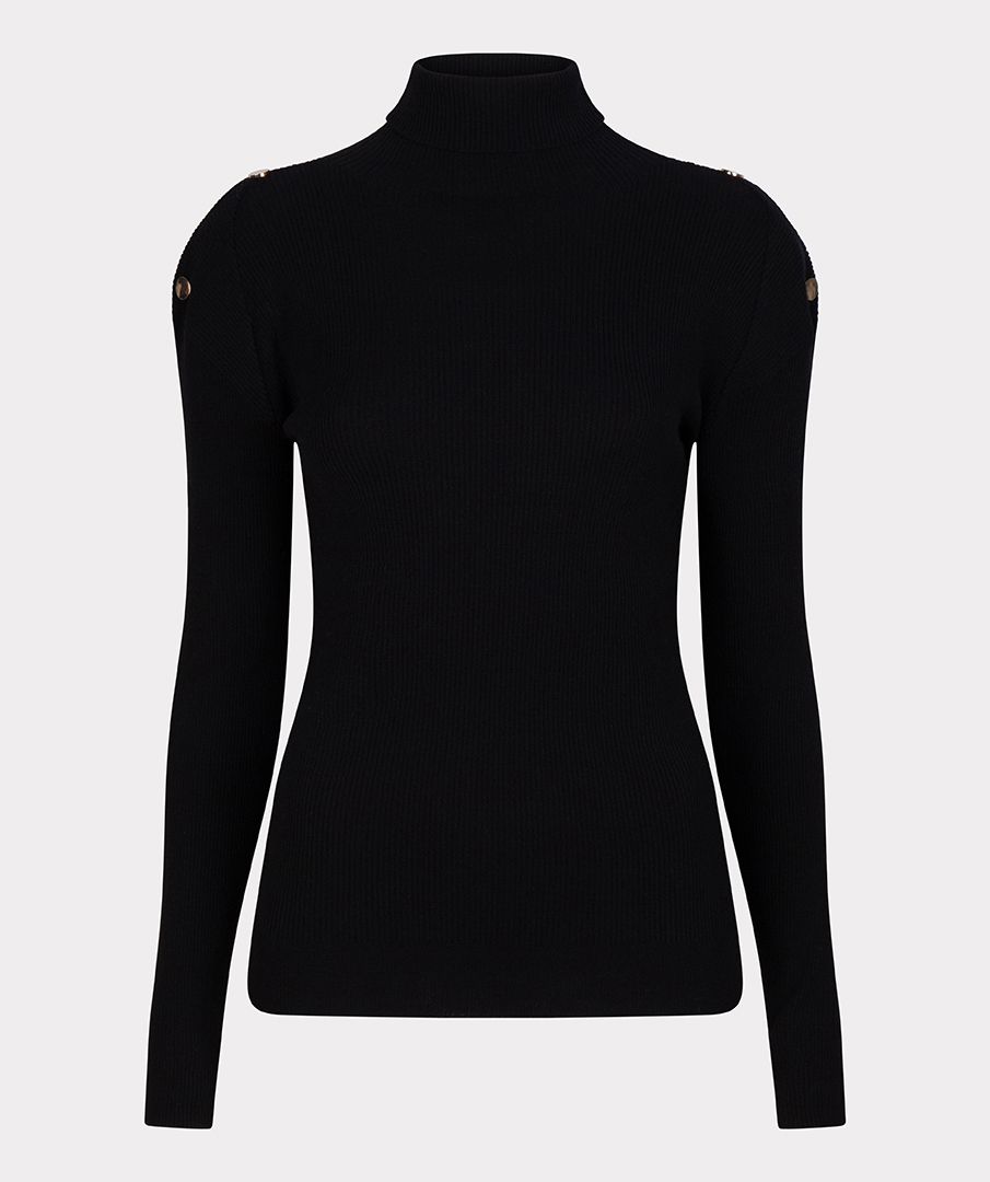 esqualo Top rib slv/lss buttons col