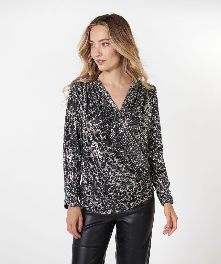 Esqualo Top Sequins Illusion