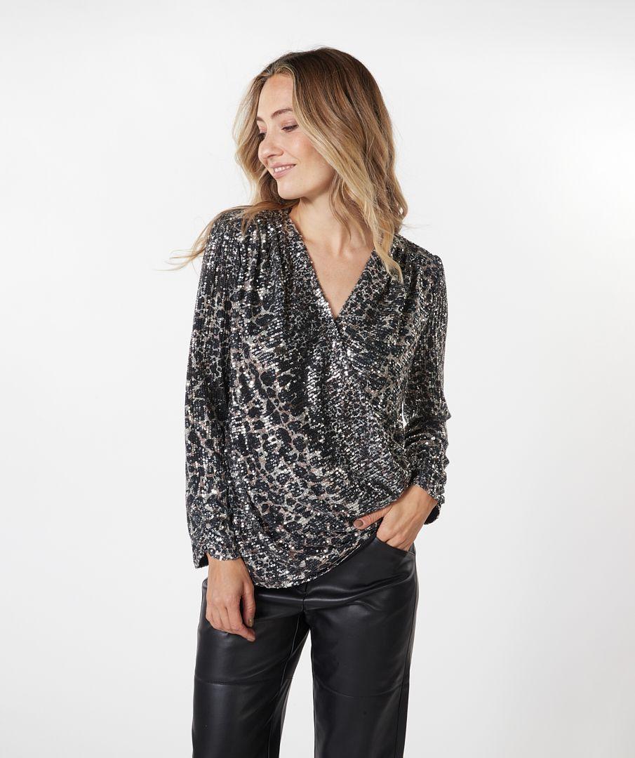Esqualo Top Sequins Illusion