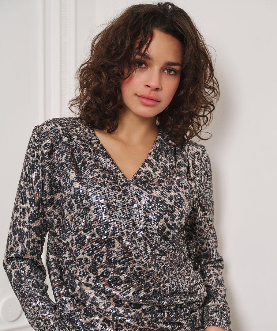 esqualo Top sequins illusion