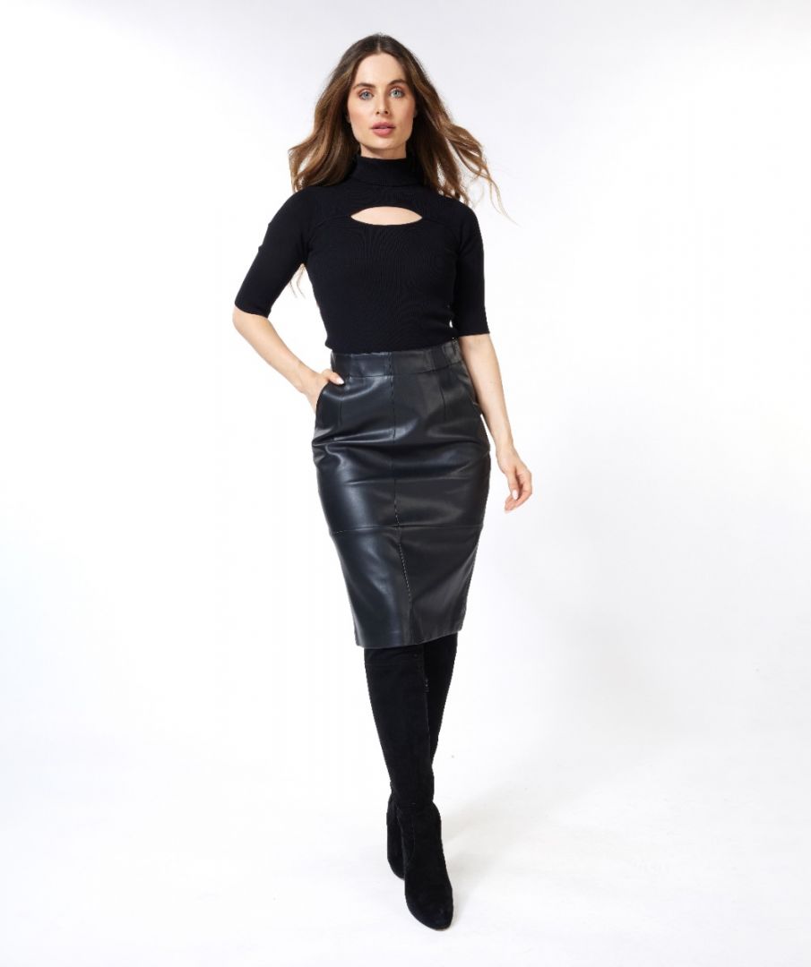 Esqualo Top Short Slve Open Rib Col