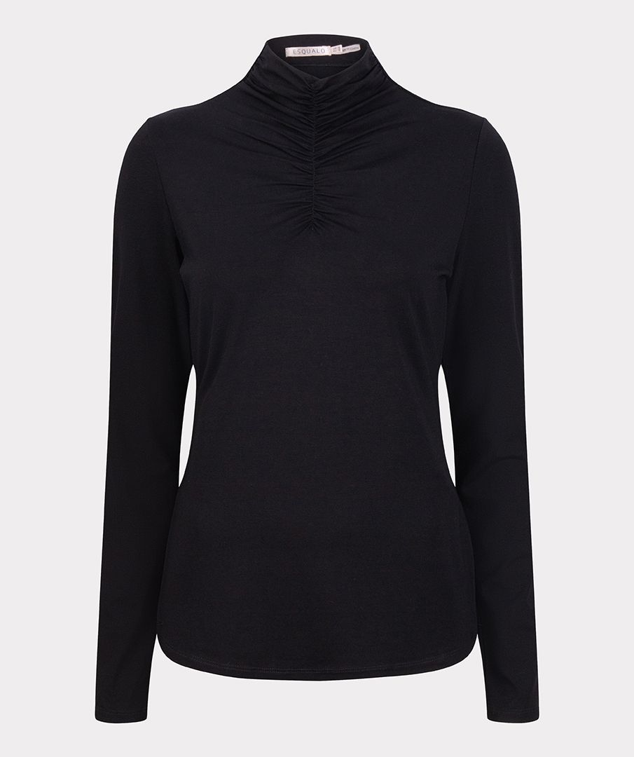 esqualo Top smocked neckline solid