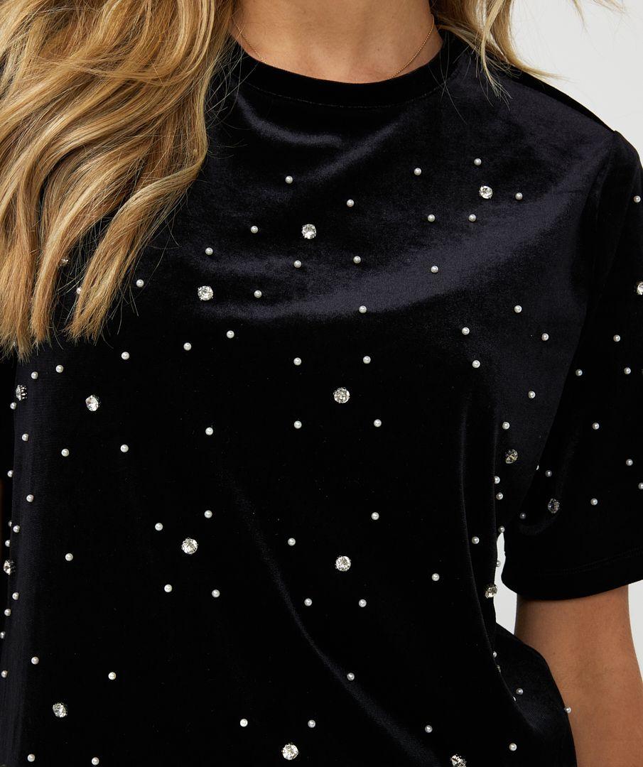 Esqualo Top Strass Velours