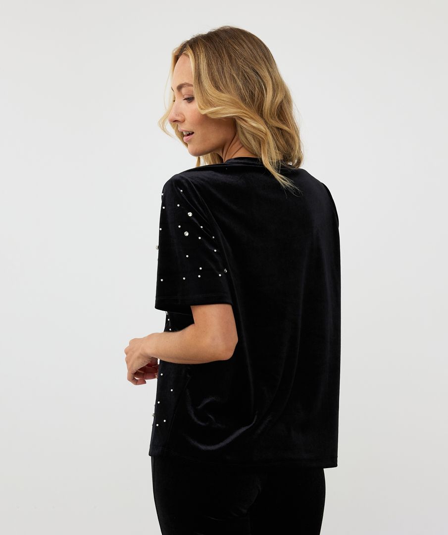 Esqualo Top Strass Velours