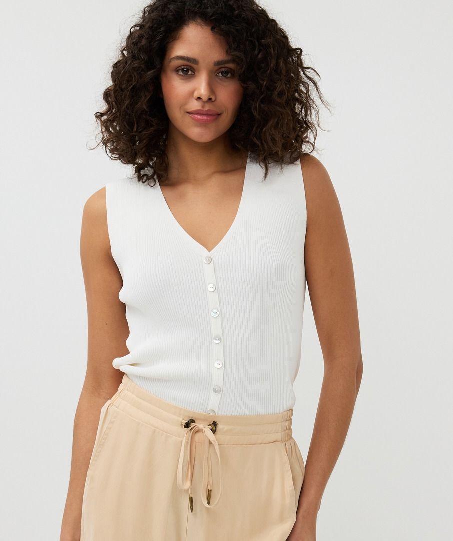 esqualo Top V-neck buttons