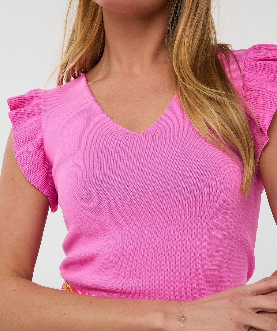 Esqualo Top V-neck Ruffle