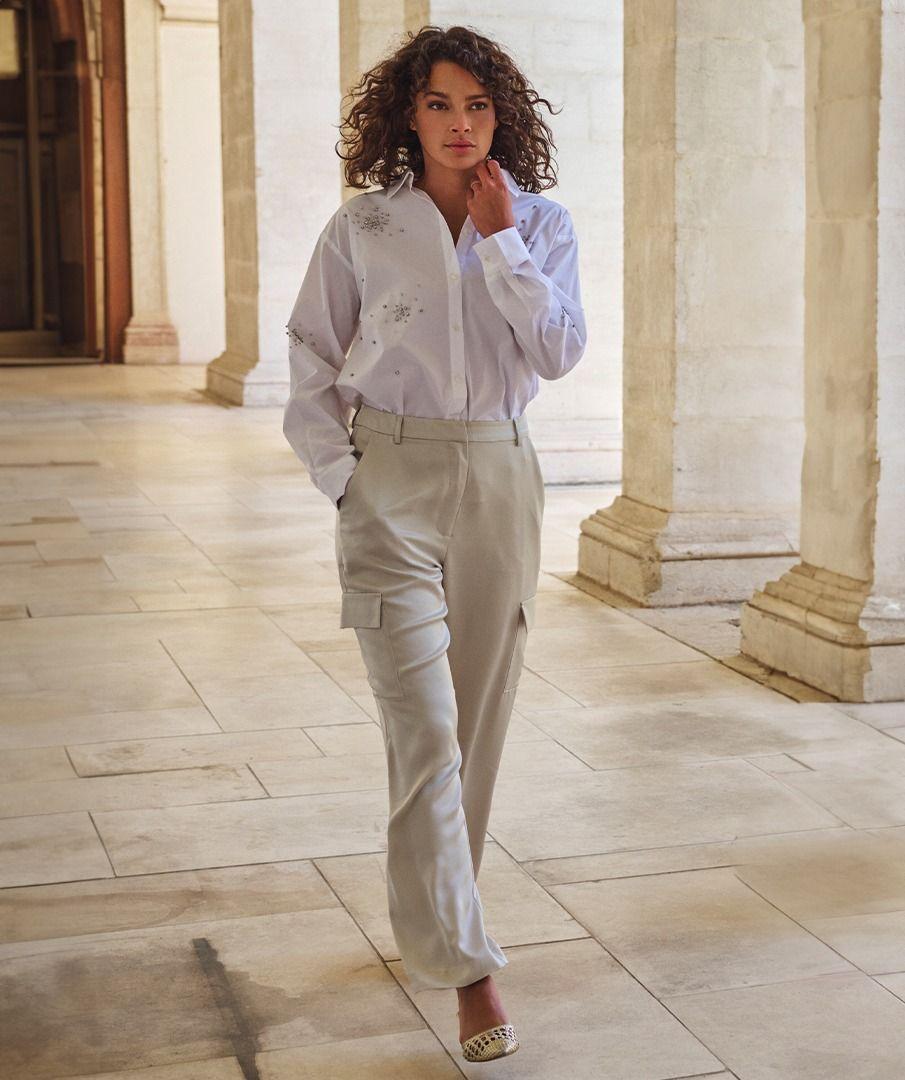 esqualo Trousers cargo satin