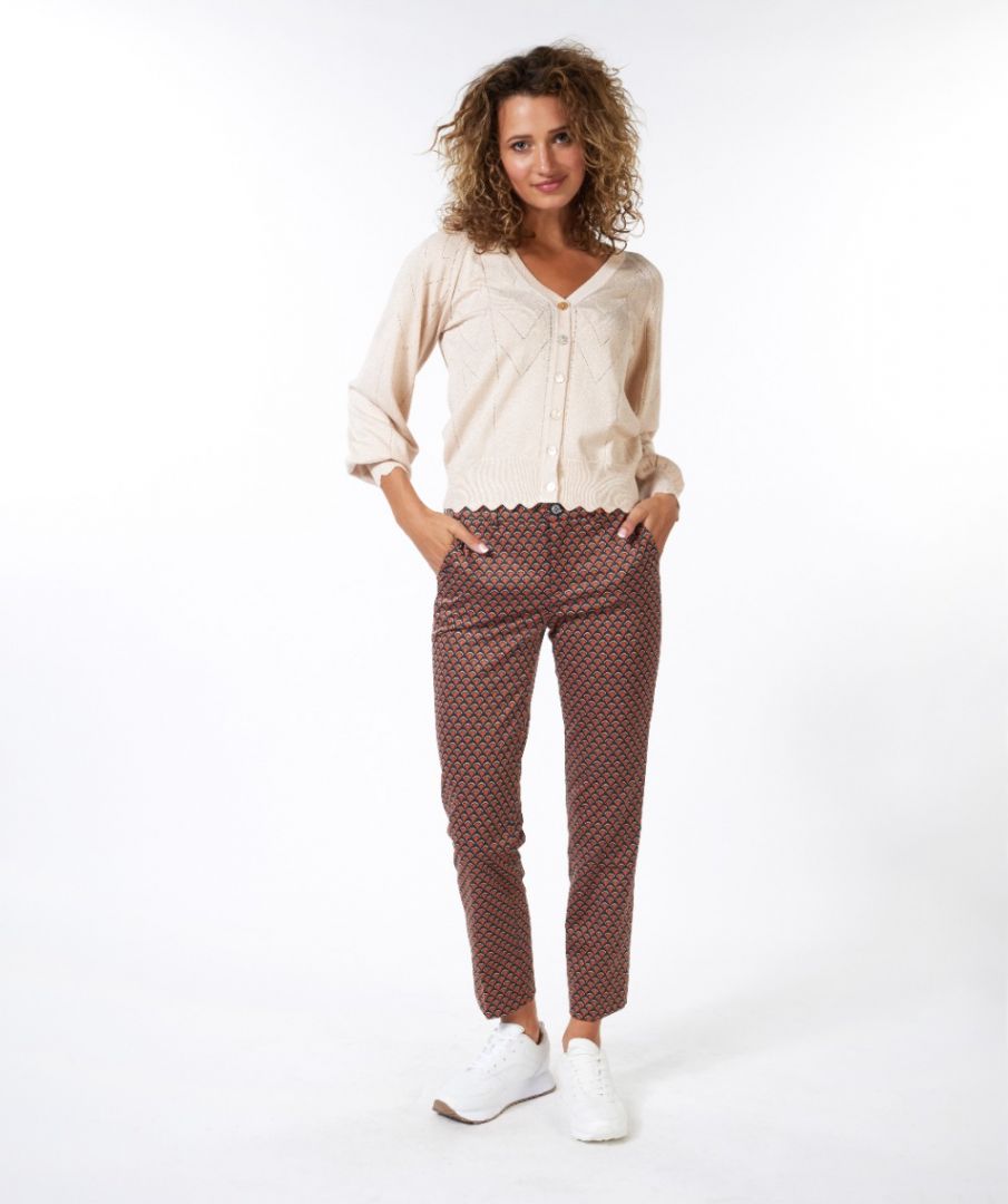 Esqualo Trousers Chino Scalloped Print