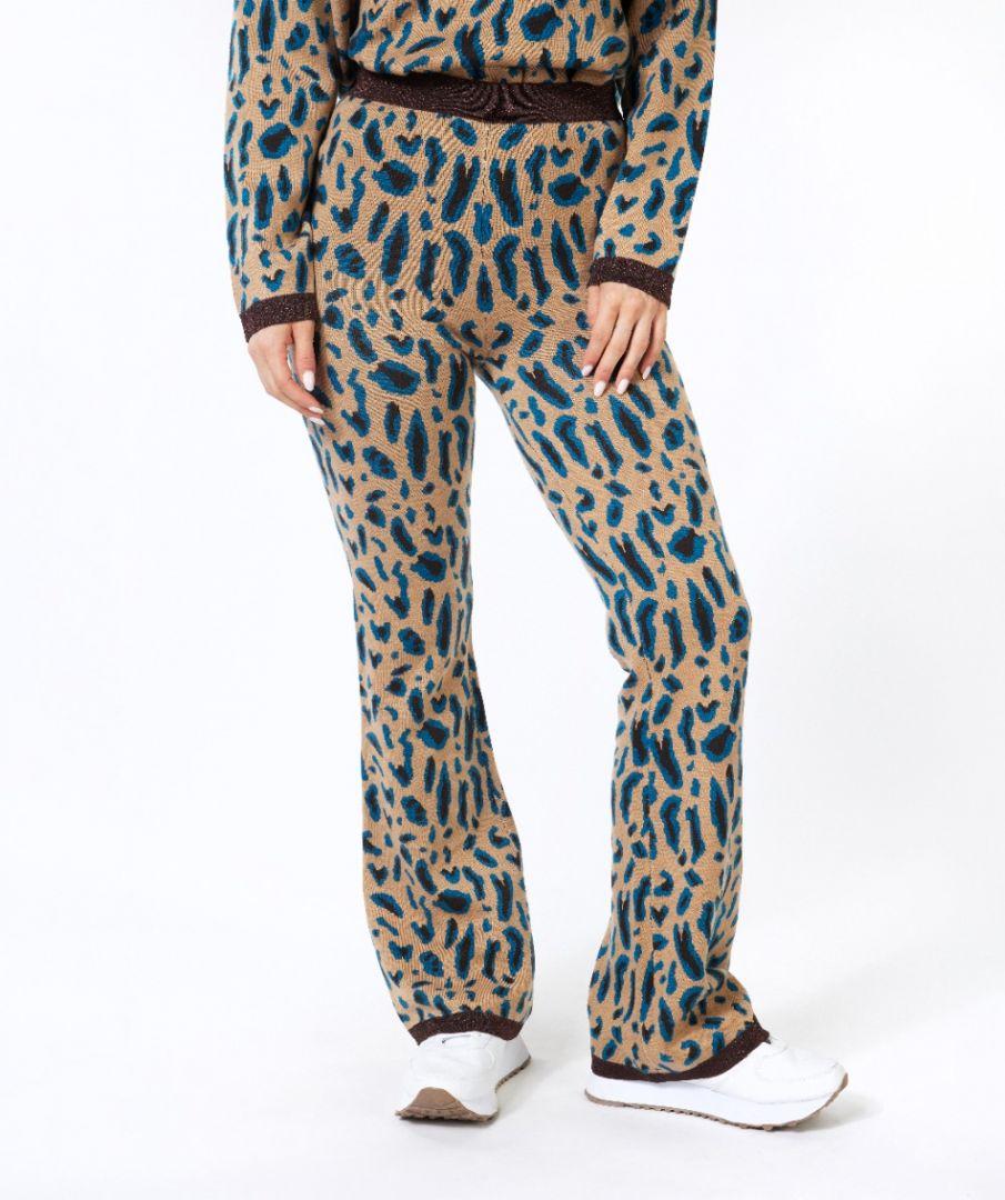 esqualo Trousers flair leopard jacquard