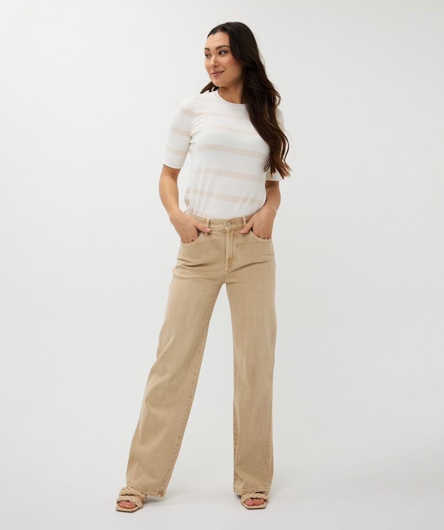 Esqualo Trousers Wide Leg Washed Jeans