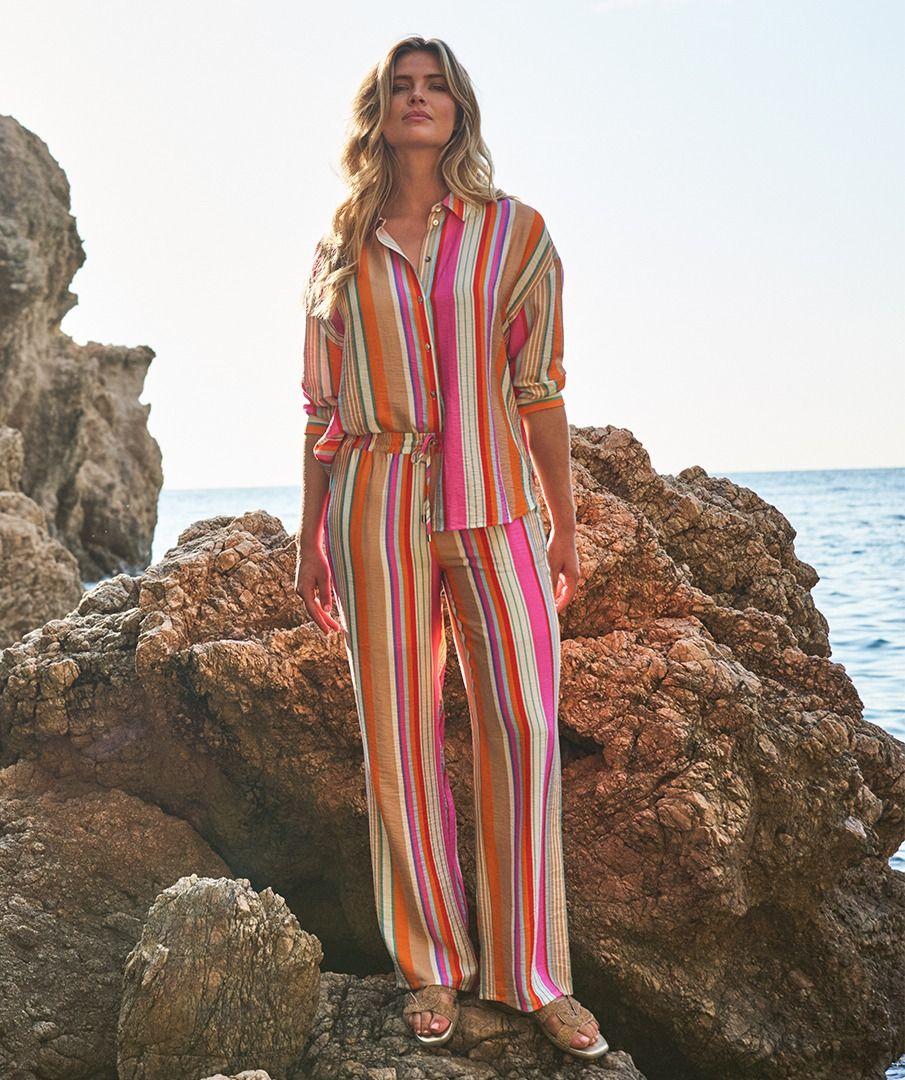 esqualo Trousers wide striped