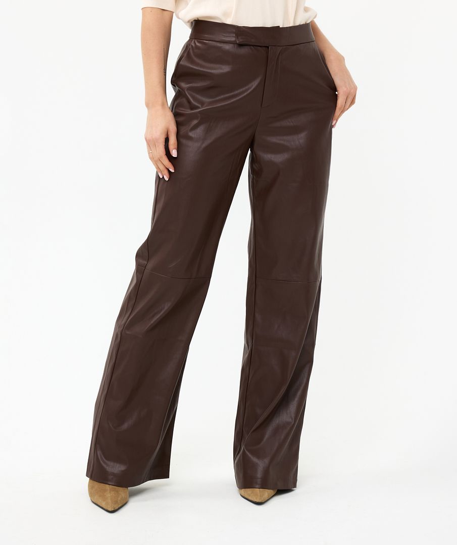 Esqualo Trousers Wide Vegan Leather
