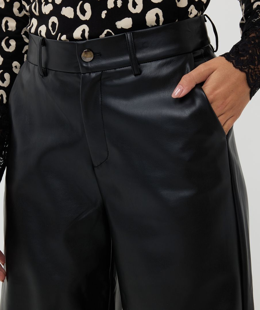 Esqualo Trousers Wide Vegan Leather