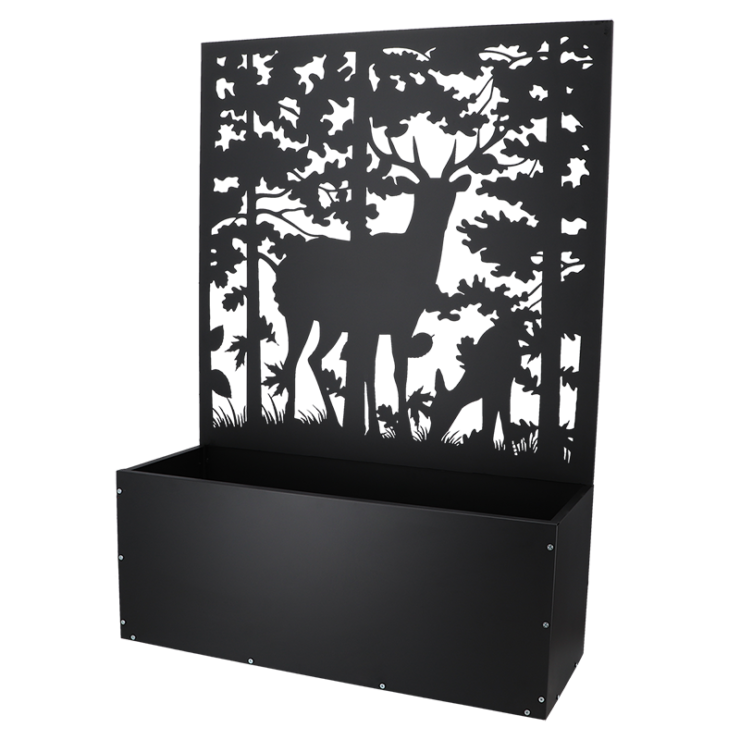 esschert design Bloembak met trellis voorzien van hertendesign