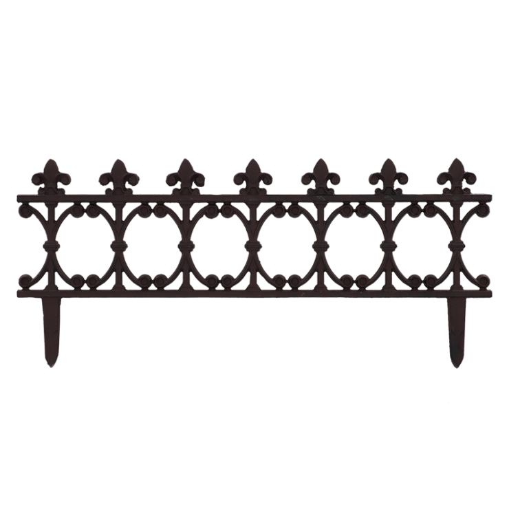 esschert design Breed gietijzeren perkhekje met franse lelie