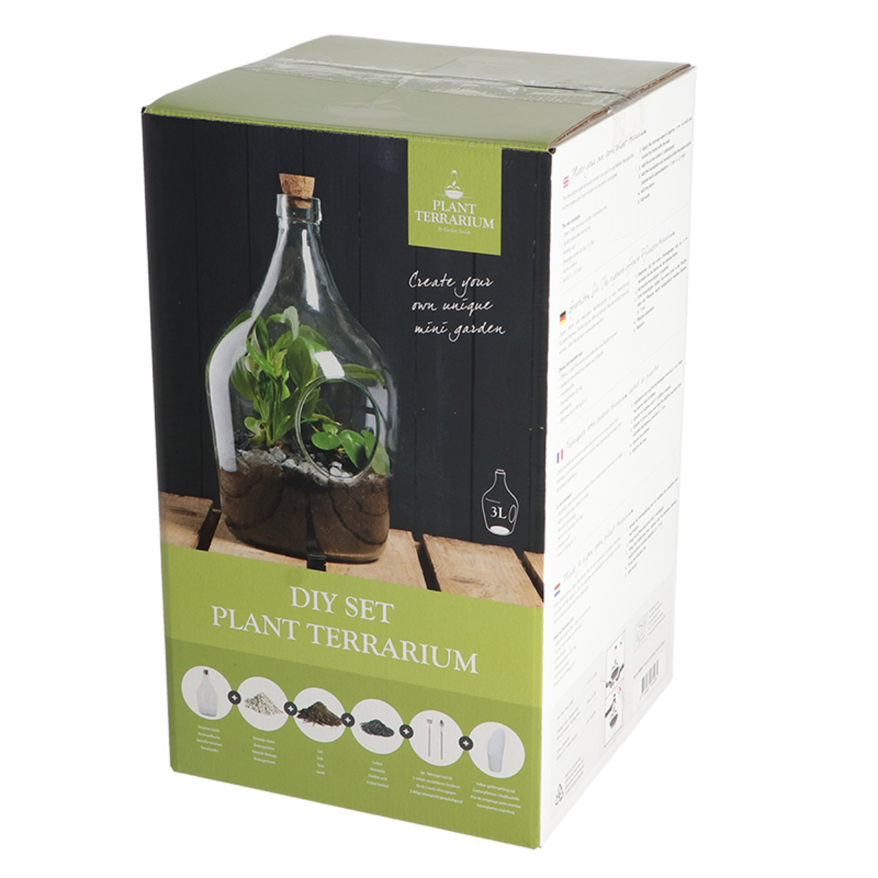 Esschert Design DHZ Open Plant Terrarium Set 3 Liter