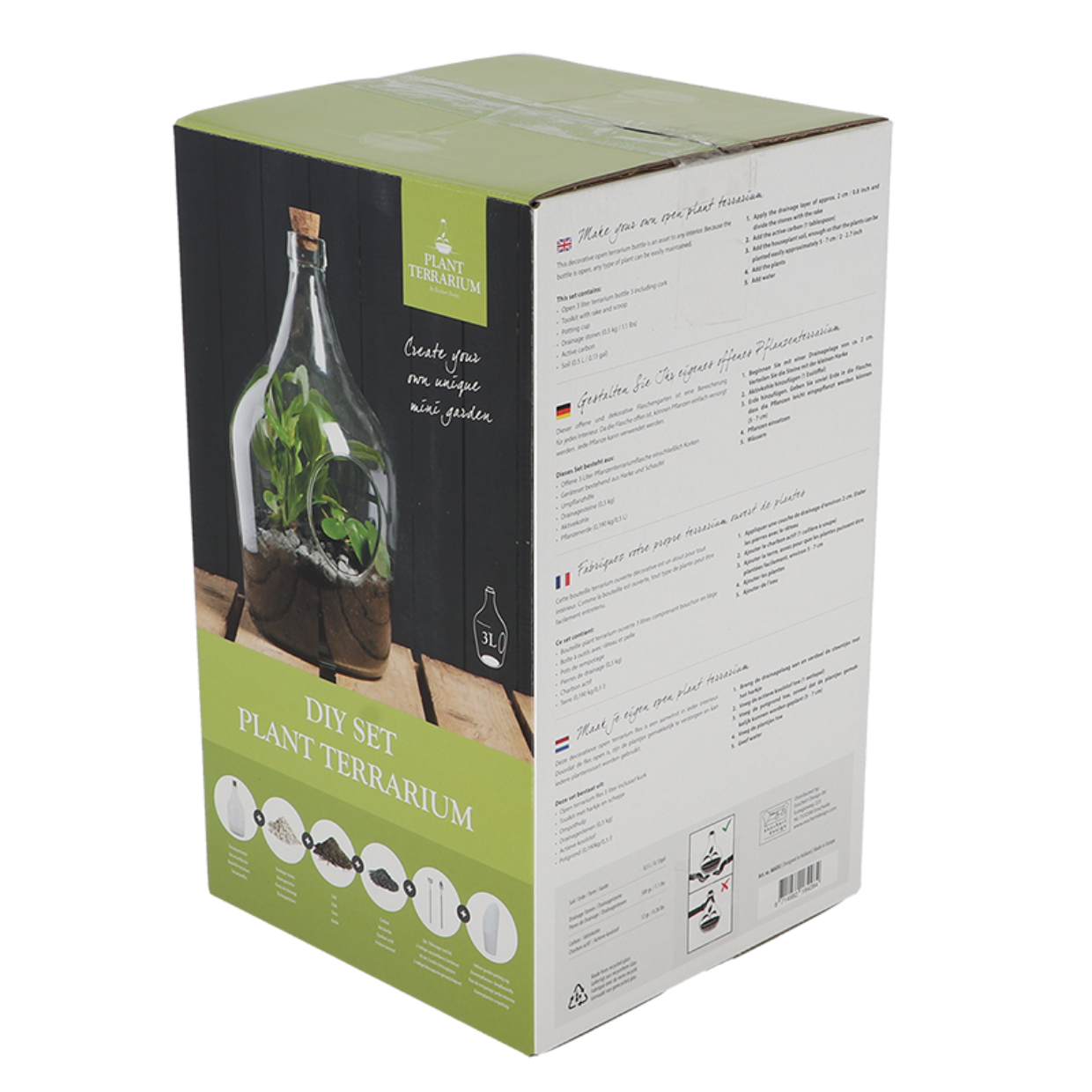 Esschert Design DHZ Open Plant Terrarium Set 3 Liter