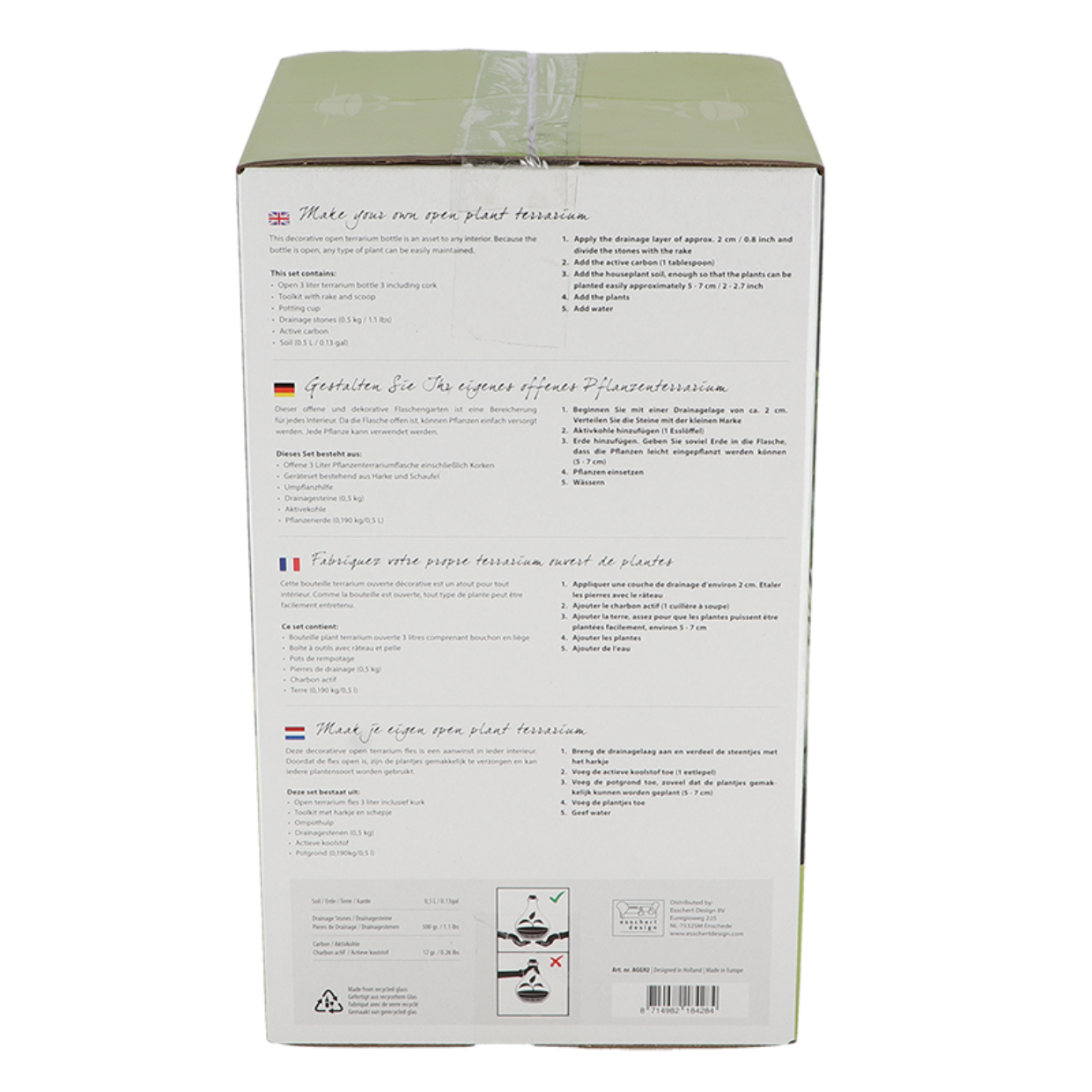 Esschert Design DHZ Open Plant Terrarium Set 3 Liter