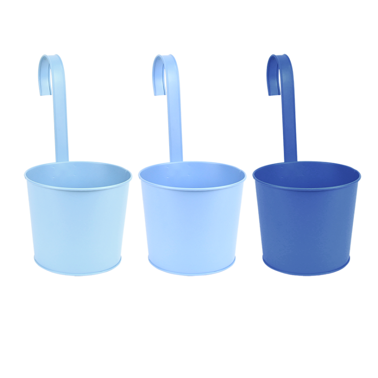 esschert design 50 tinten blauw bloempot met haak