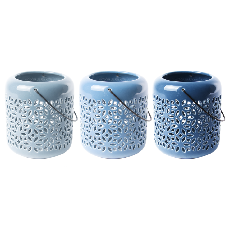 esschert design 50 tinten blauw windlicht