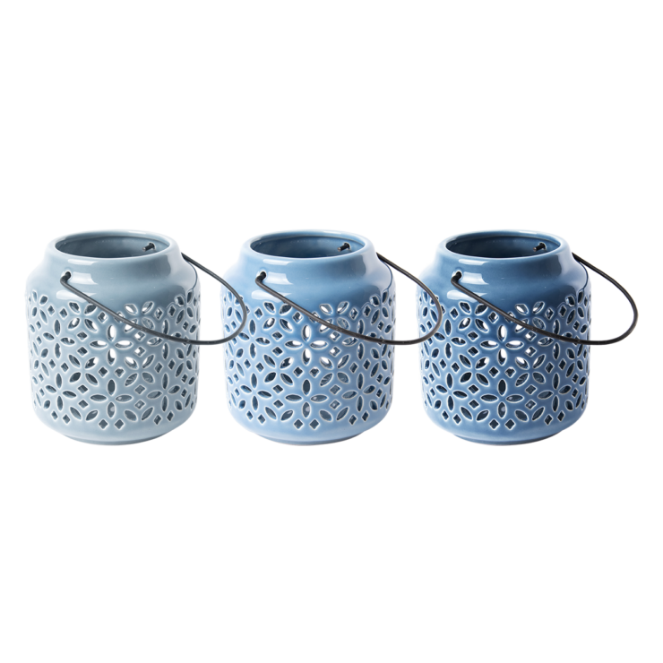 esschert design 50 tinten blauw windlicht