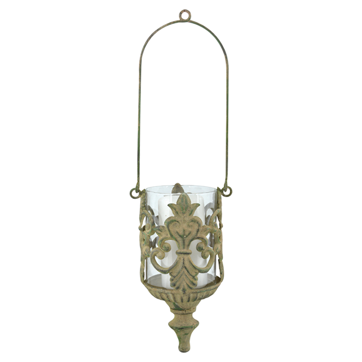esschert design Aged Metal Green hangend windlicht
