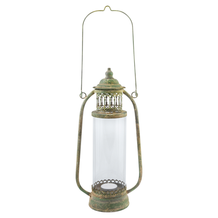 esschert design Aged Metal Green lantaarn L